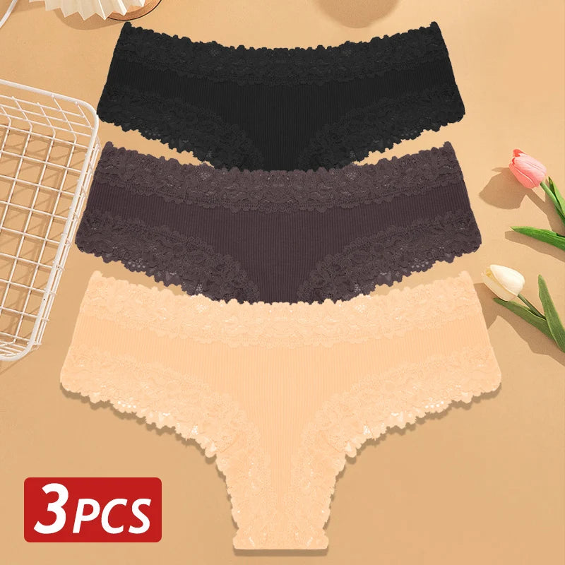 CottonLace Panties - Lace Brazilian - Buy 2, Get 3