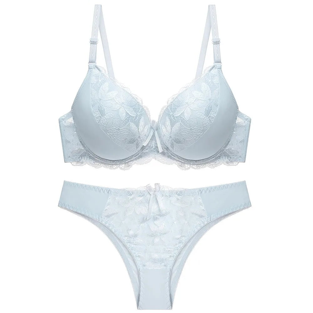 Women’s Sexy Lace Plus Size Push Up Bra & Panty Set – C/D Cup – 7 Colors