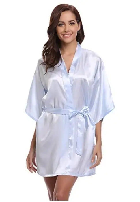 Emerald Grace – Satin Kimono Nightgown
