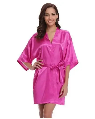 Emerald Grace – Satin Kimono Nightgown