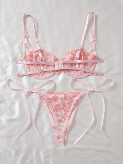 Maison Bloom Embroidered Lingerie Set