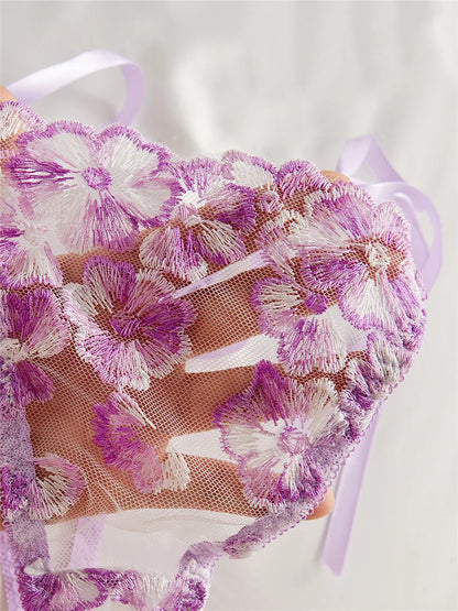 Maison Bloom Embroidered Lingerie Set
