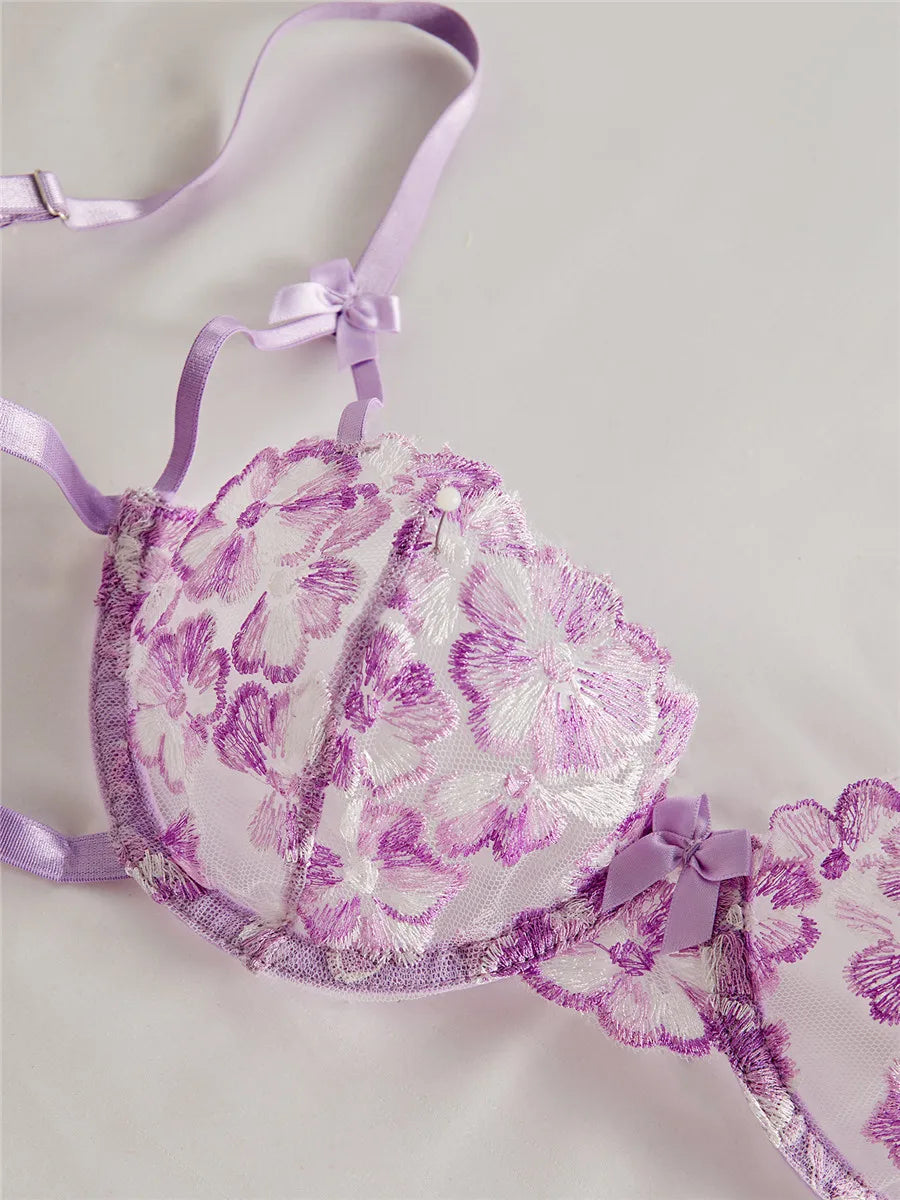 Maison Bloom Embroidered Lingerie Set
