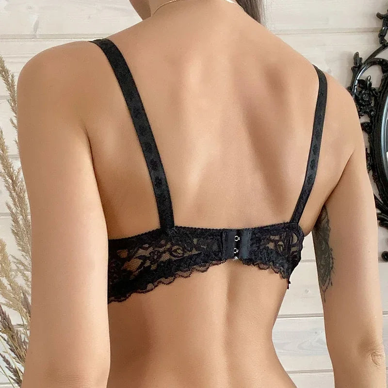 Lace Bra & Thong Set – Sexy Push Up Lingerie