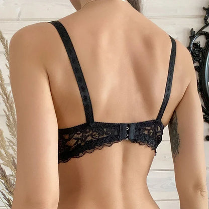 Lace Bra & Thong Set – Sexy Push Up Lingerie