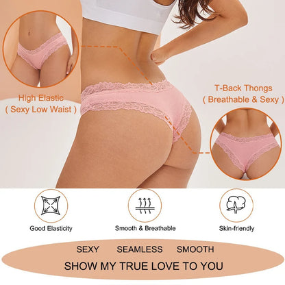 CottonLace Panties - Lace Brazilian - Buy 2, Get 3