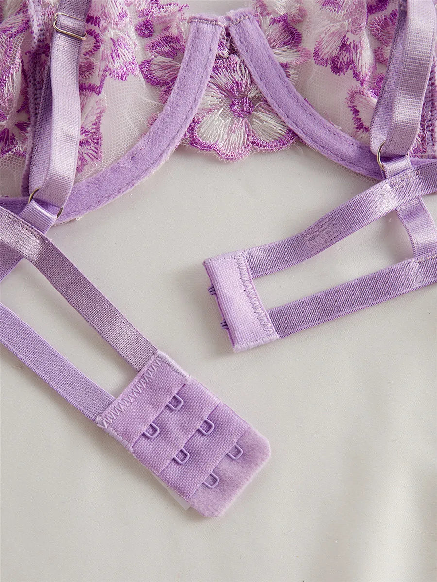 Maison Bloom Embroidered Lingerie Set