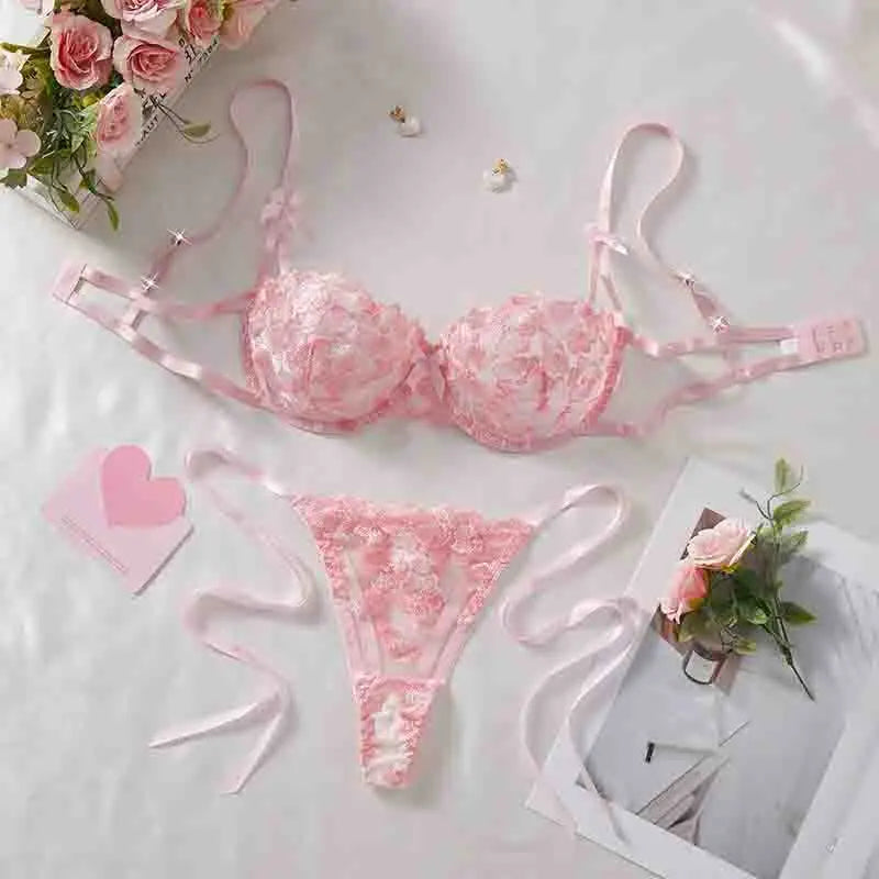 Maison Bloom Embroidered Lingerie Set