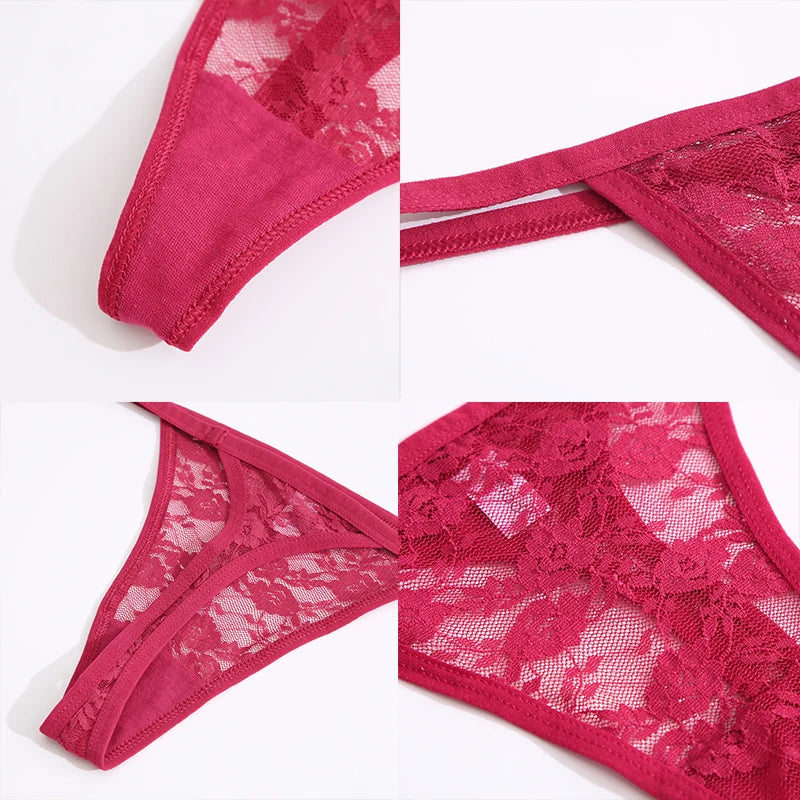 Velvet Ruby Lace Thong - Buy 1 Get 2