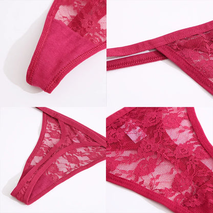 Velvet Ruby Lace Thong - Buy 1 Get 2
