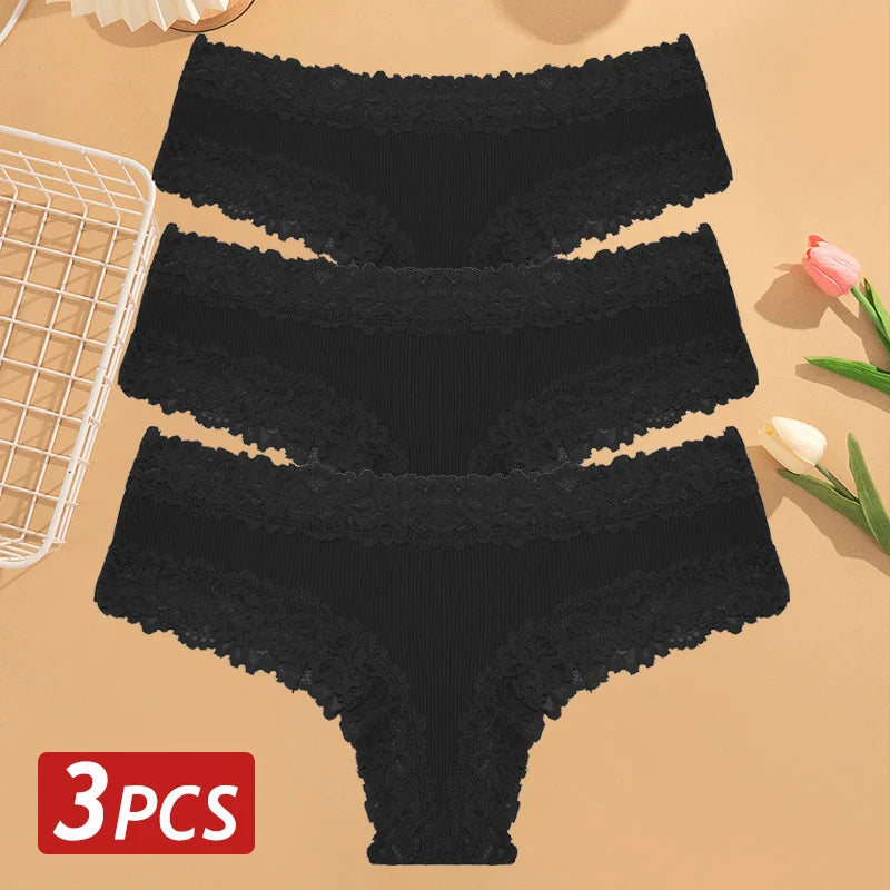 CottonLace Panties - Lace Brazilian - Buy 2, Get 3