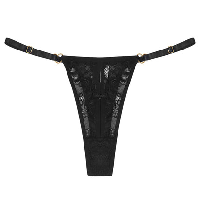 Sexy Lace Jacquard Thong – Low Waist, Thin Strap Women’s Lingerie