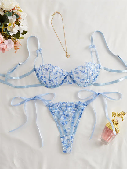 Maison Bloom Embroidered Lingerie Set