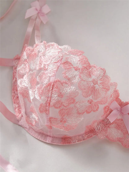 Maison Bloom Embroidered Lingerie Set