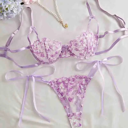 Maison Bloom Embroidered Lingerie Set