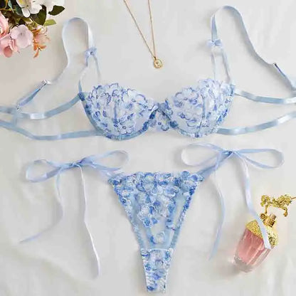Maison Bloom Embroidered Lingerie Set