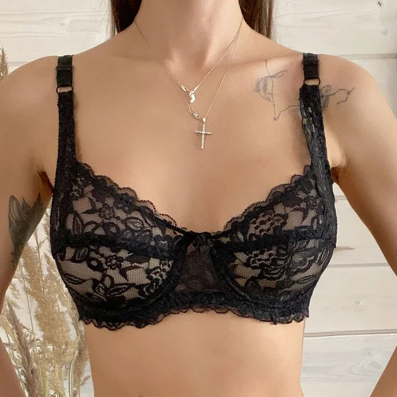 Lace Bra & Thong Set – Sexy Push Up Lingerie