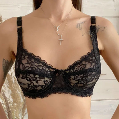 Lace Bra & Thong Set – Sexy Push Up Lingerie
