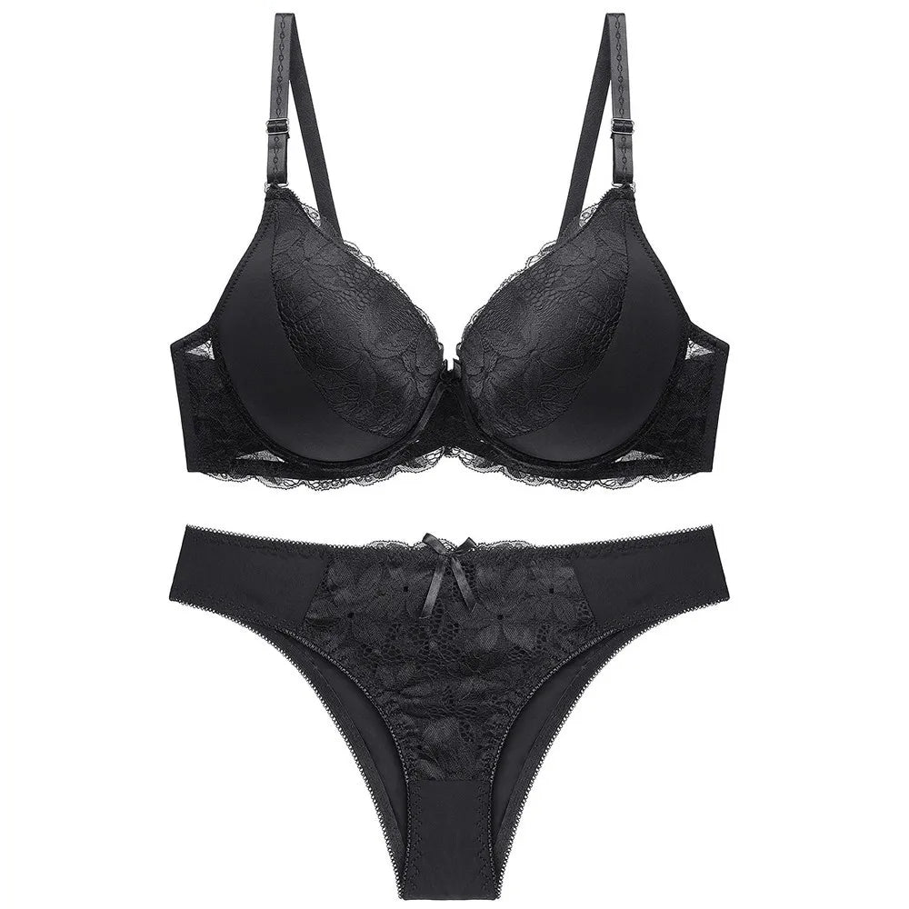 Women’s Sexy Lace Plus Size Push Up Bra & Panty Set – C/D Cup – 7 Colors