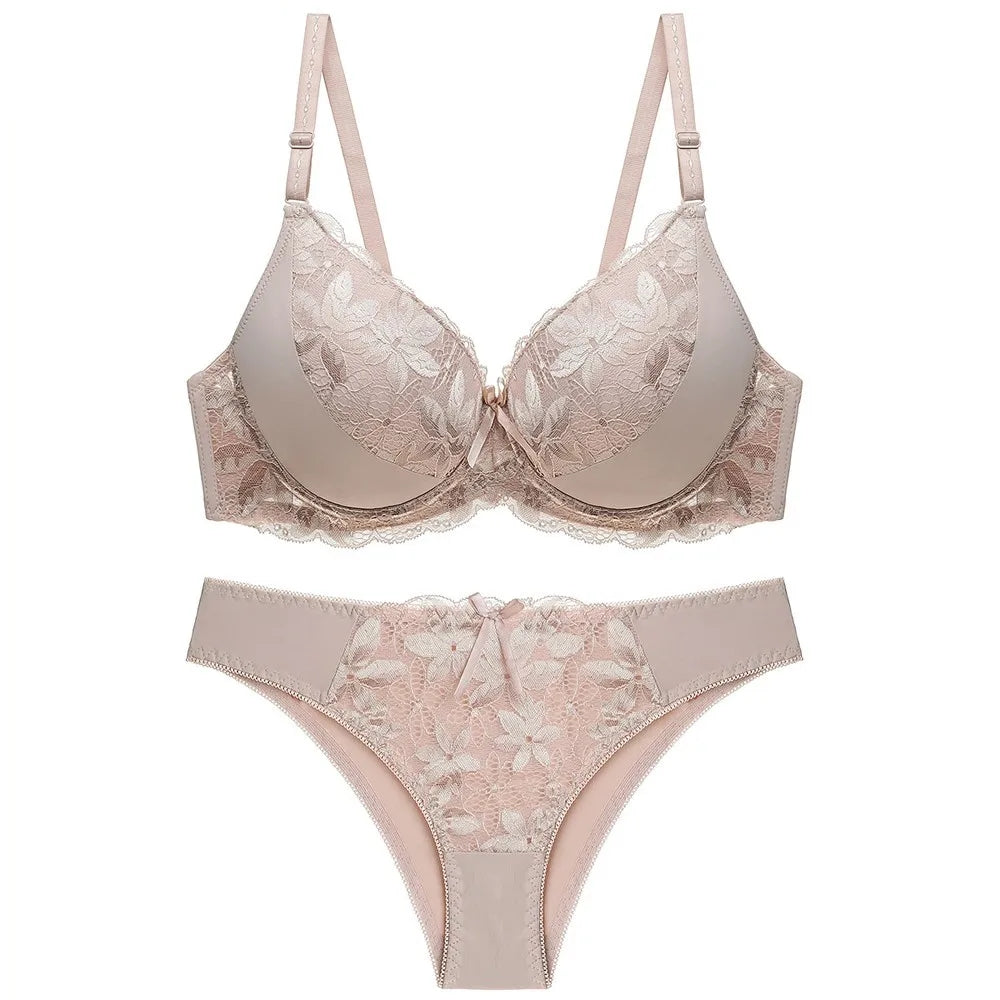 Women’s Sexy Lace Plus Size Push Up Bra & Panty Set – C/D Cup – 7 Colors