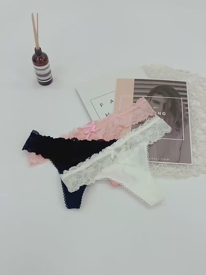 Plus Size Women Sexy Lace Panties Low-waist Underwear Thong Female G String Breathable Lingerie Temptation Embroidery Intimates